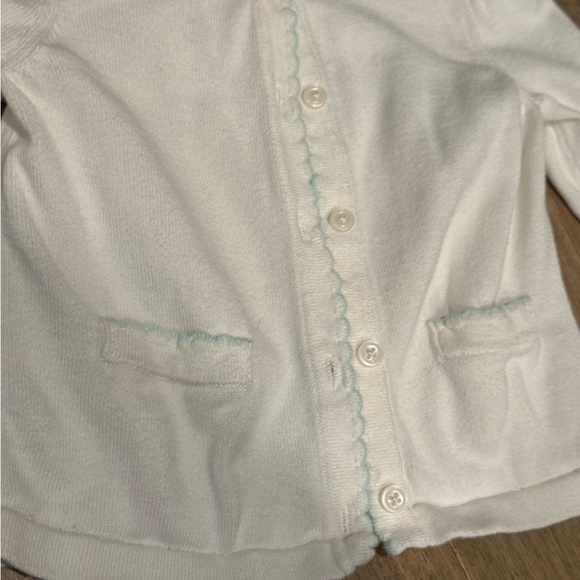 2T toddler Janie & Jack Kids White button front Cardigan sweater - Picture 5 of 6